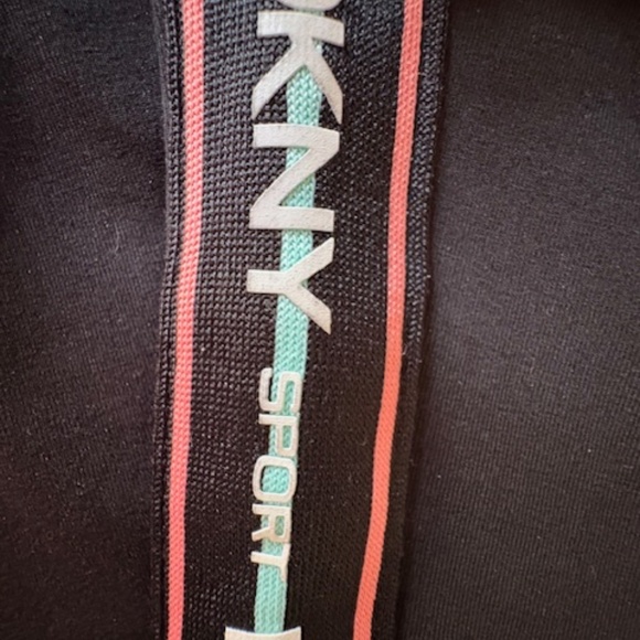 DKNY Sport slip dress sz S cotton blend black with DKNY logo side stripes - Picture 9 of 11